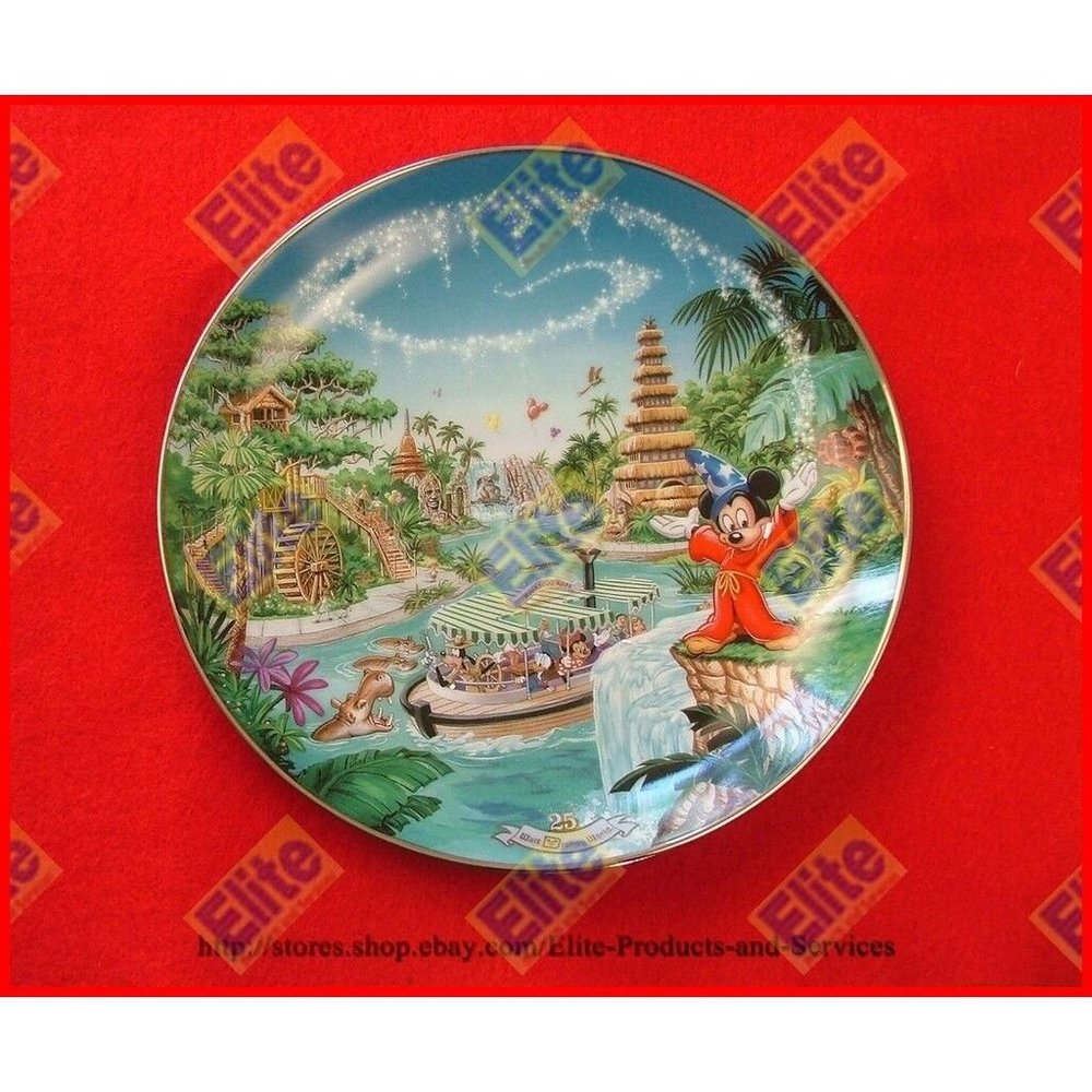 Walt Disney World 25th Anniversary "Adventureland" Bradford Plate - NIB + COA